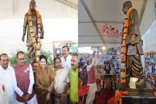 Shivraj unveiled statue of Babulal Gaur