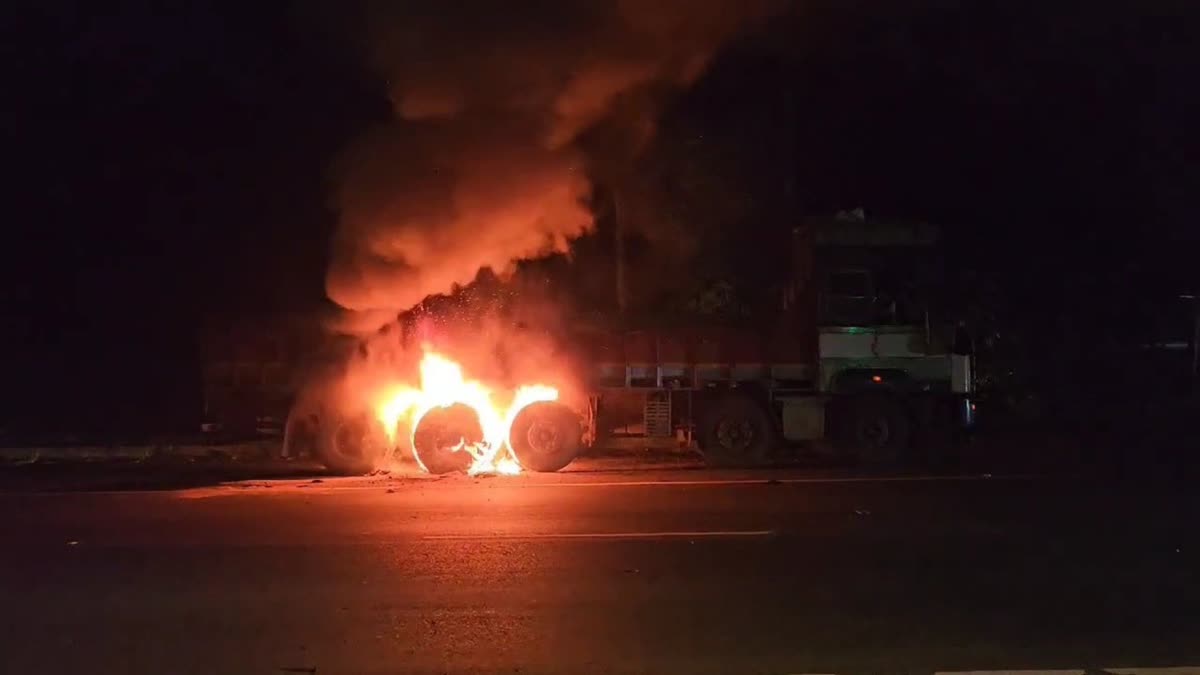 MOVING TRUCK CAUGHT FIRE