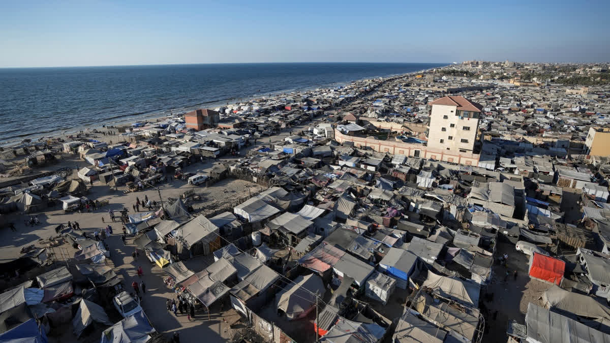 Tent camps on Gaza coast