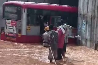 KSRTC BUS STUCK UNDERPASS