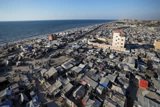 Tent camps on Gaza coast