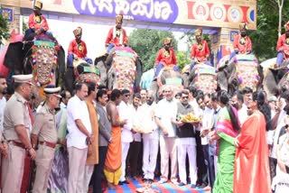 Flagged off to first batch of Gajapayan in Nagarahole by traditional Pooja