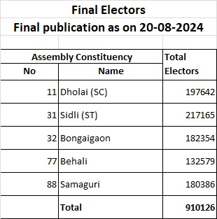 Electoral roll of bye elections