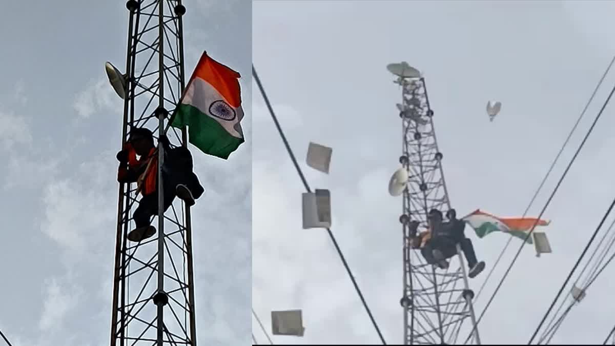 Man Climbed Tower