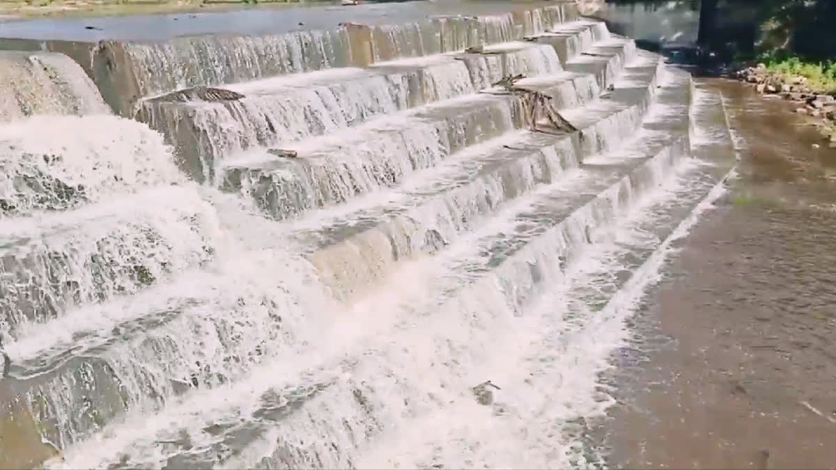 water flow increase in anai pillayar falls at Theni