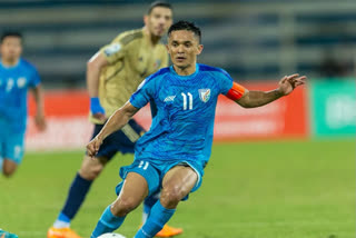 The Indian football team rode on a late Sunil Chhetri strike to beat Bangladesh by a solitary goal and stay alive for a place in the knockouts of the Asian Games here on Thursday.