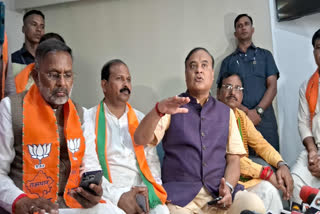 Assam Chief Minister Himanta Biswa Sarma speaks to media persons in Kota