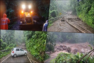 കോട്ടയത്ത് ഉരുൾപൊട്ടൽ  കോട്ടയത്ത് കനത്ത മഴ  കോട്ടയത്ത് മണ്ണിടിച്ചിൽ  Kottayam Landslide  കോട്ടയത്ത് റോഡ് തകർന്നു  Rain Updation Kottayam  kottayam news  road collapsed at Kottayam  കോട്ടയം കിഴക്കൻ മേഖലയിൽ ശക്തമായ മഴ