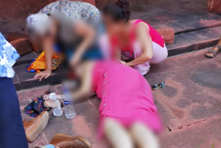 A female foreign tourist died after she accidentally fell while taking pictures at Fatehpur Sikri Memorial here on Thursday. Sussanne (60) was part of a 20-member tourist group from France that had recently come to India.