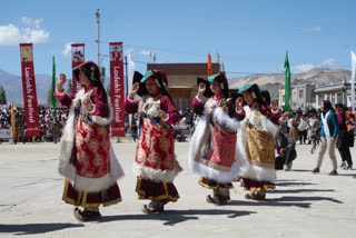 Artists perform during the opening ceremony of Ladakh festival in Leh