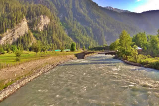 A view of Kishenganga river in North Kashmirs Gurez Valley