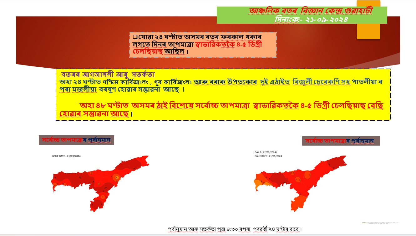 Increase max temperature in Assam