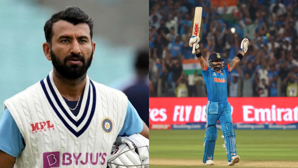 Cheteshwar Pujara on Virat Kohli Century  Cheteshwar Pujara  Virat Kohli  Cricket World Cup 2023  KL Rahul  ചേതേശ്വര്‍ പുജാര  വിരാട് കോലി  ഇന്ത്യ vs ബംഗ്ലാദേശ്  കെഎല്‍ രാഹുല്‍  ഏകദിന ലോകകപ്പ് 2023