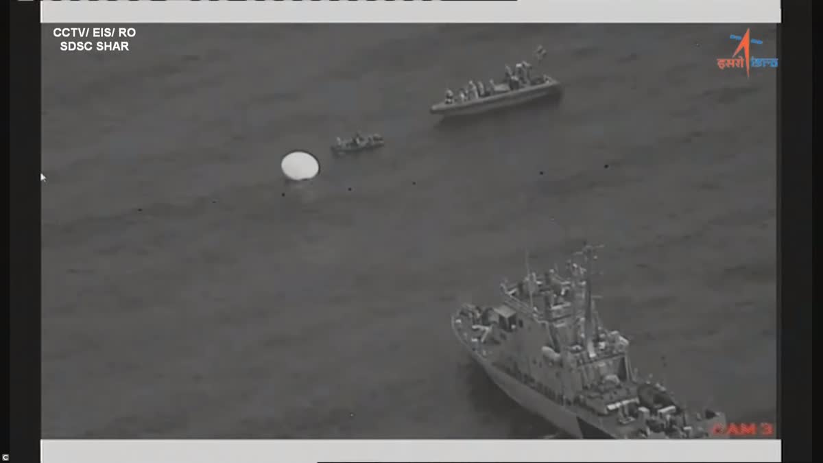 The Indian Navy's fleet in Bay of Bengal retrieved the crew module which soft-landed at a desired velocity after it got separated from the Test Vehicle Demonstration 1 rocket that blast off from Sriharikota spaceport. The visuals from the drones show the crew module intact and being reeled into a Naval ship.