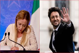 Italian Prime Minister Georgia Meloni and Andrea Giambruno