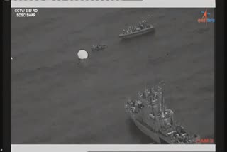 The Indian Navy's fleet in Bay of Bengal retrieved the crew module which soft-landed at a desired velocity after it got separated from the Test Vehicle Demonstration 1 rocket that blast off from Sriharikota spaceport. The visuals from the drones show the crew module intact and being reeled into a Naval ship.