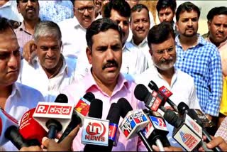 MLA BS Vijayendra spoke to reporters.