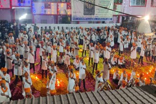 Aarti with sword offering to goddess by Rajput community