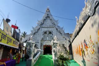 Thailand Buddhist temple themed puja pandal Khunt