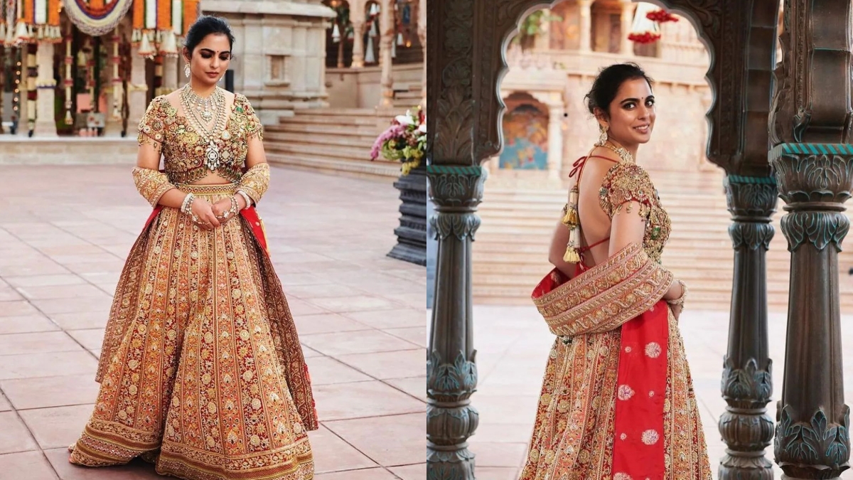 Isha Ambani exudes royal vibes in her heavily embellished lehenga choli