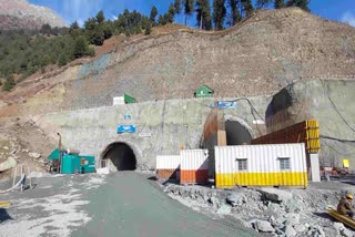 A view of  the under construction Z-Morh tunnel in Ganderbal district of Jammu and Kashmir