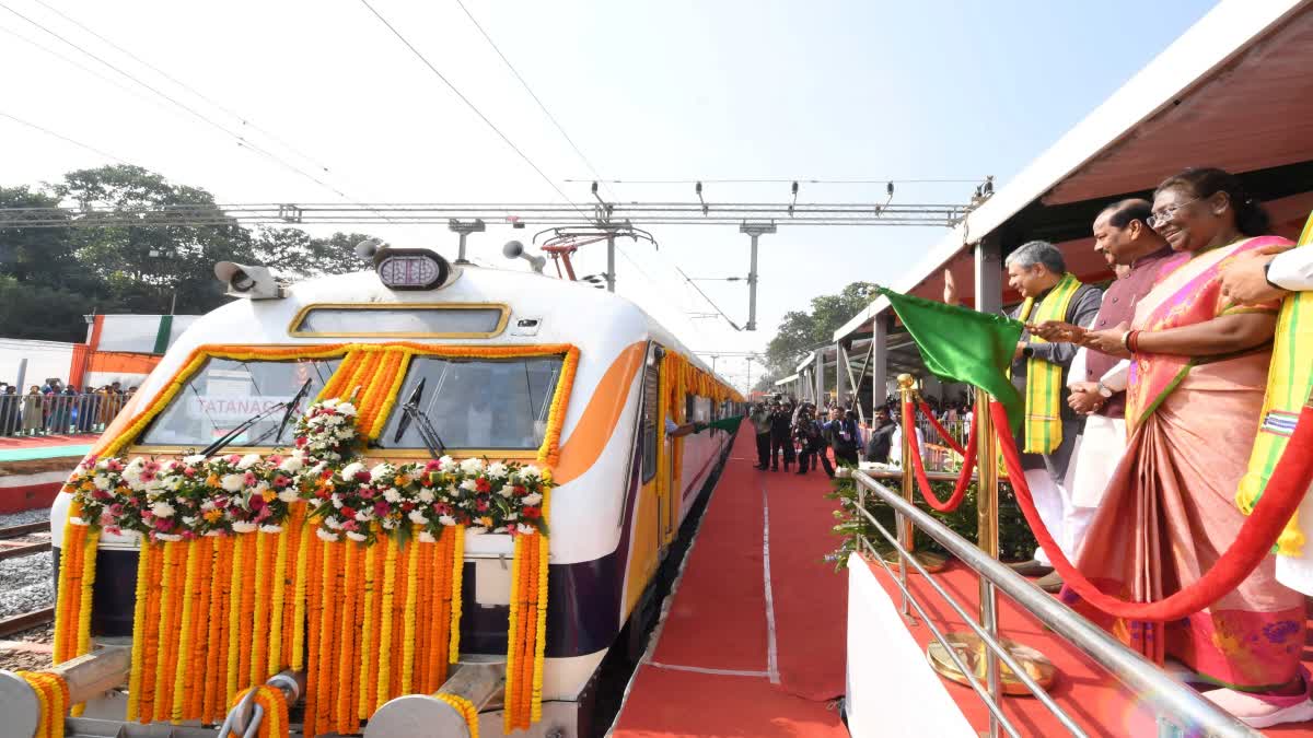 President Draupadi Murmu Flagged Off Three Trains