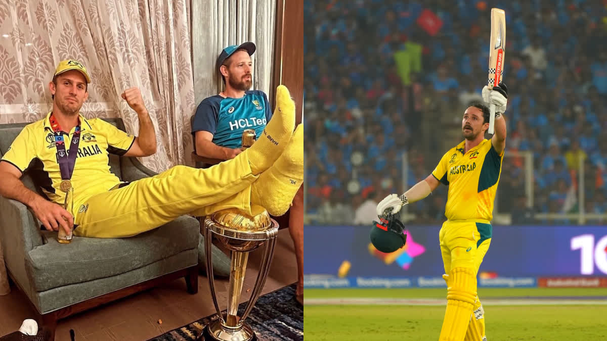 Travis Head posts Mitchell Marsh resting legs over World Cup trophy photo