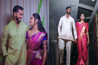 Venkatesh Iyer gets engaged to Shruti Raghunathan  Venkatesh Iyer  Venkatesh Iyer engagement Photos  Venkatesh Iyer Shruti Raghunathan Engagement  Who is Shruti Raghunathan  Venkatesh Iyer fiance Shruti Raghunathan  വെങ്കടേഷ് അയ്യര്‍  വെങ്കടേഷ് അയ്യര്‍ വിവാഹ നിശ്ചയ ഫോട്ടോസ്  വെങ്കടേഷ് അയ്യര്‍ ശ്രുതി രഘുനാഥന്‍  ആരാണ് ശ്രുതി രഘുനാഥന്‍