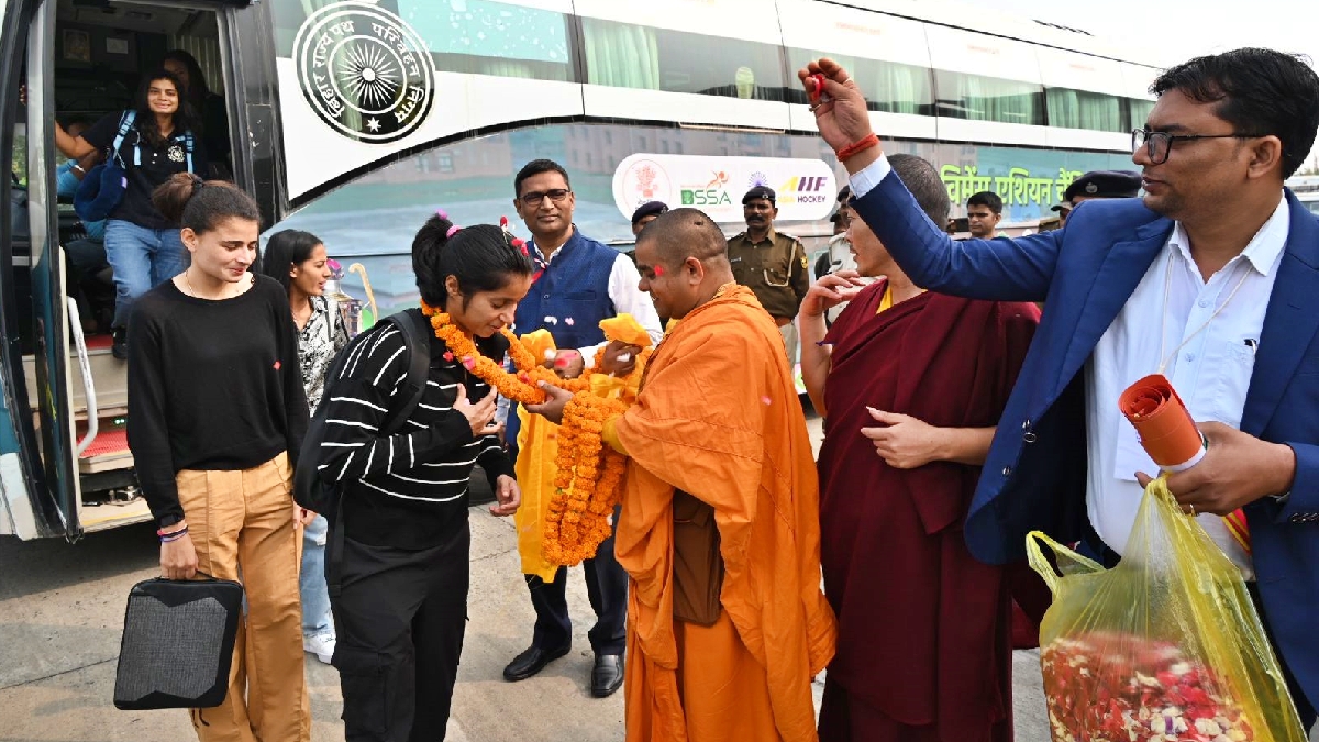 गया एयरपोर्ट पर भारतीय हॉकी टीम का भव्य स्वागत