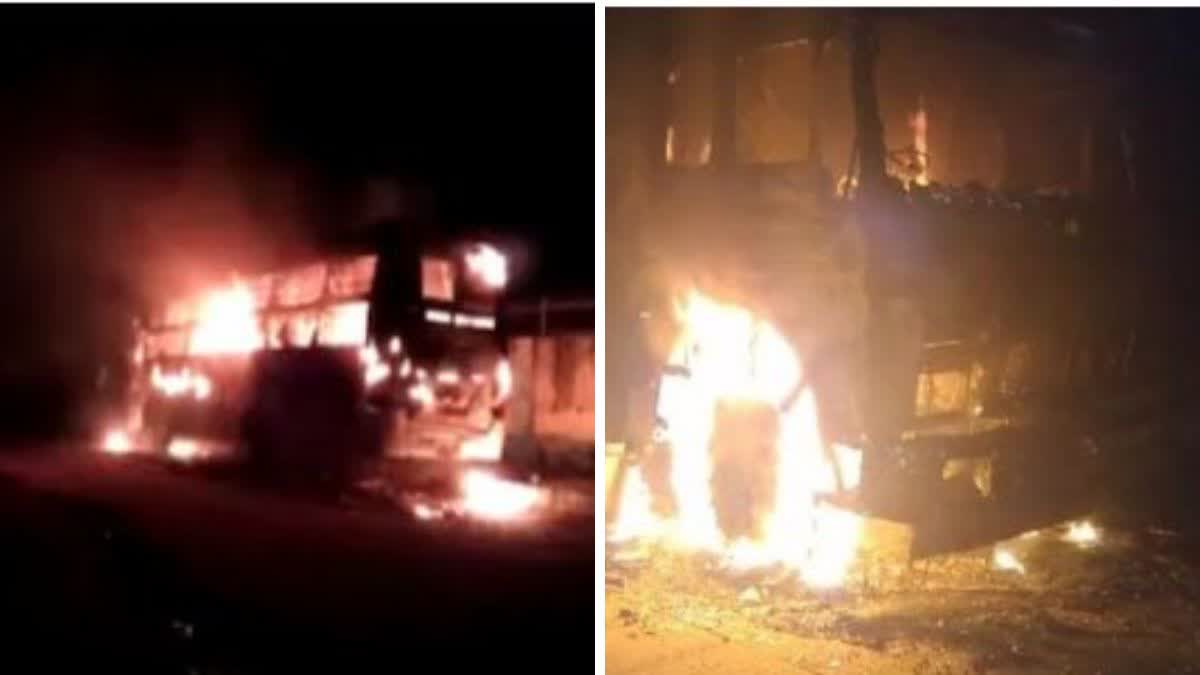 Naxalites set fire passenger buses