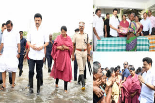 Chief Minister Stalin inspected the flood affected areas in thoothukudi