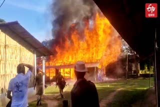 massive fire breaks out at the Premises of the 3rd Police Force at titabor