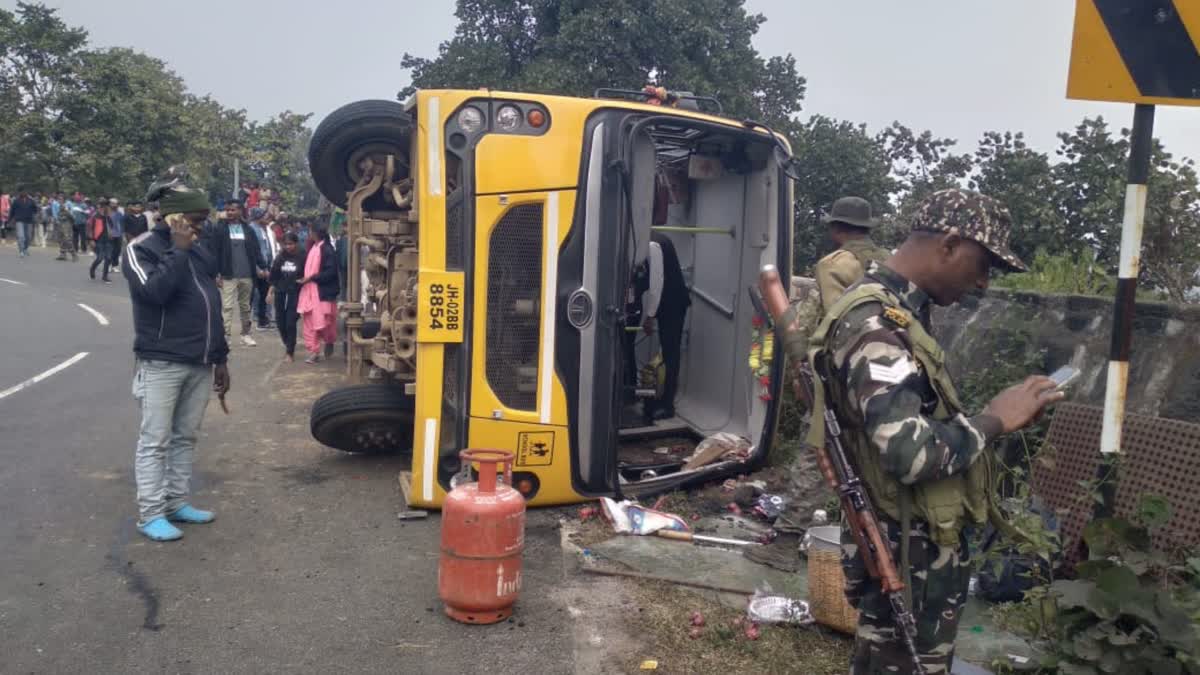 School bus accident in Jharkhand's Sikidari Valley.