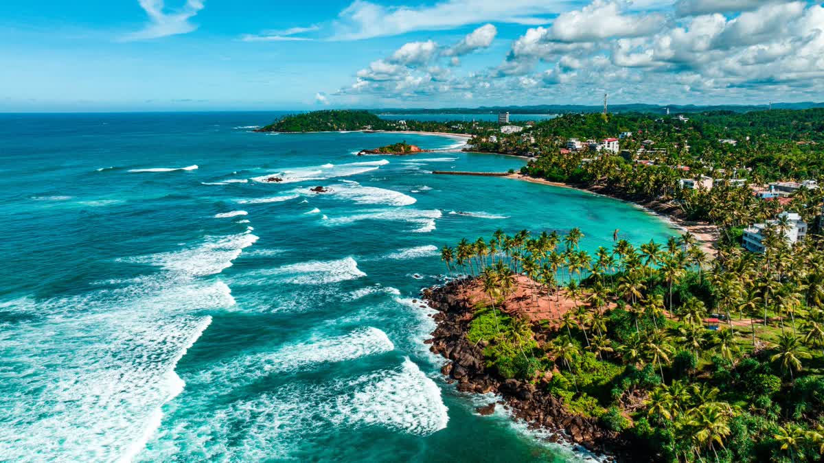 Aerial view of Mirissa, Sri Lanka.