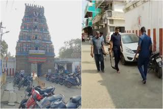 bomb squad examining Chennai Poonamallee temple surroundings