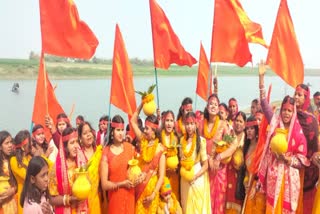 Shobha Yatra taken out in Sahibganj for consecration of Ram temple