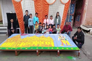 Rajgarh Childrens Make Rangoli