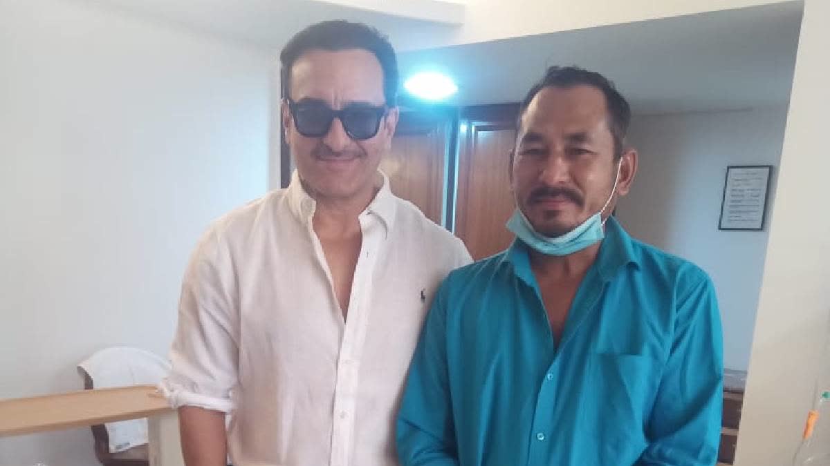 Saif Ali Khan meets rickshaw puller Bhajan Singh Rana