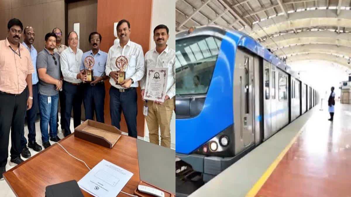 CMRL officials with the 'Suraksha Puraskar 2024'