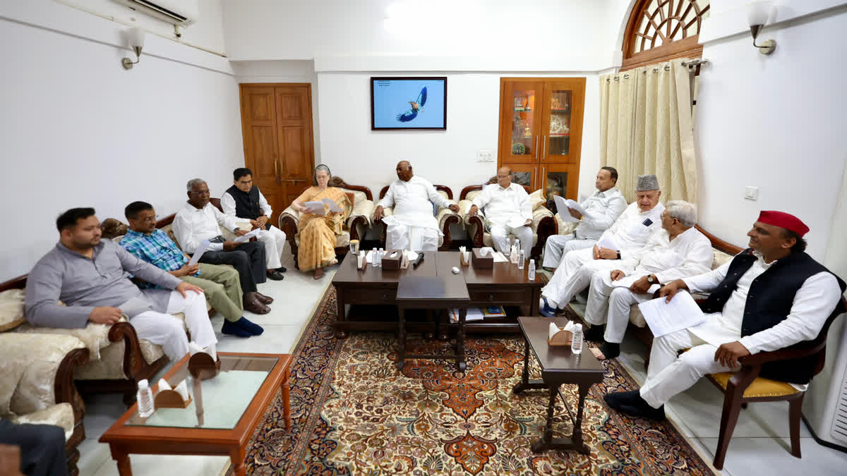 INDIA alliance leaders during a meeting