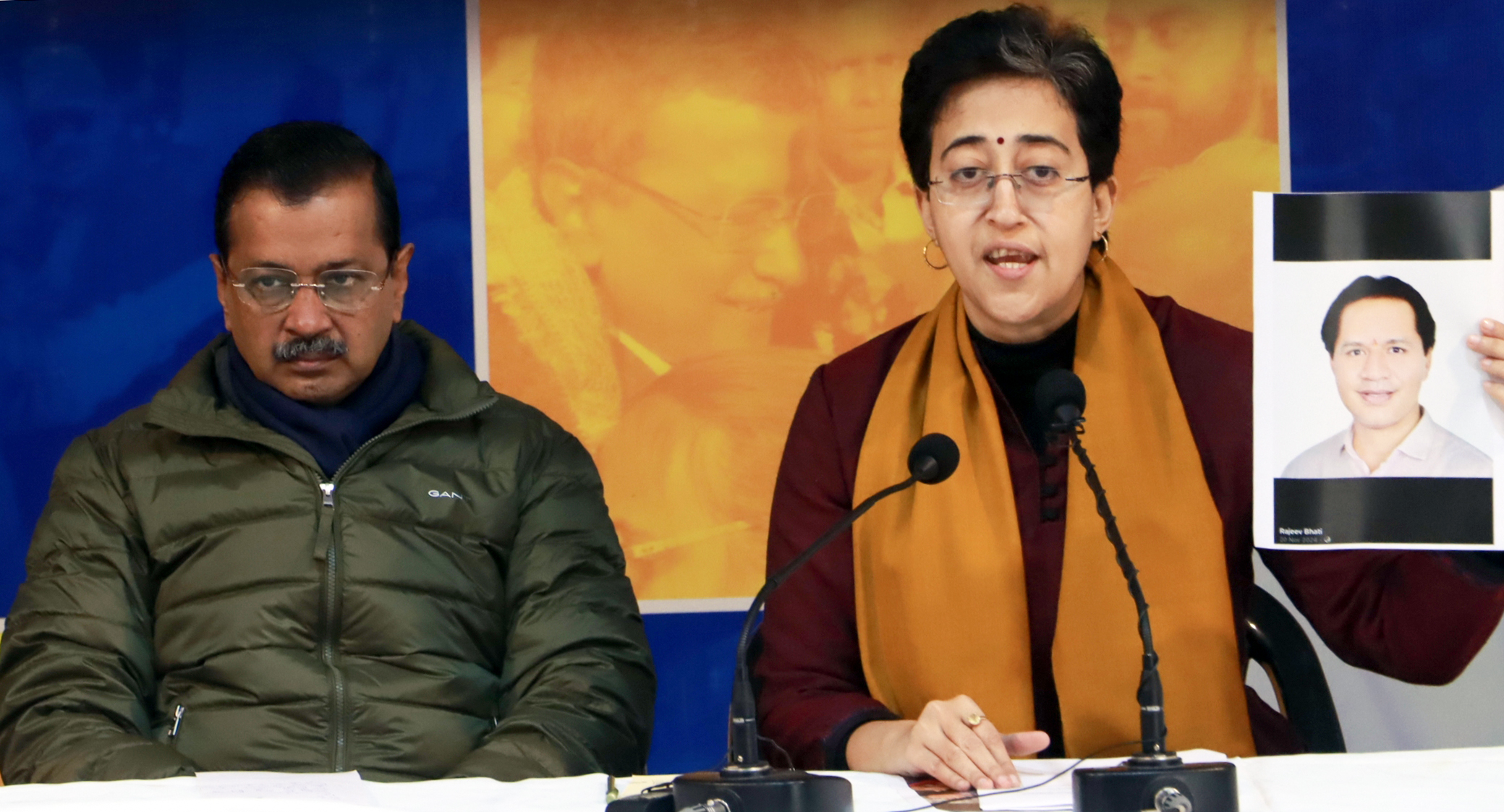 Chief Minister Atishi addresses a press conference