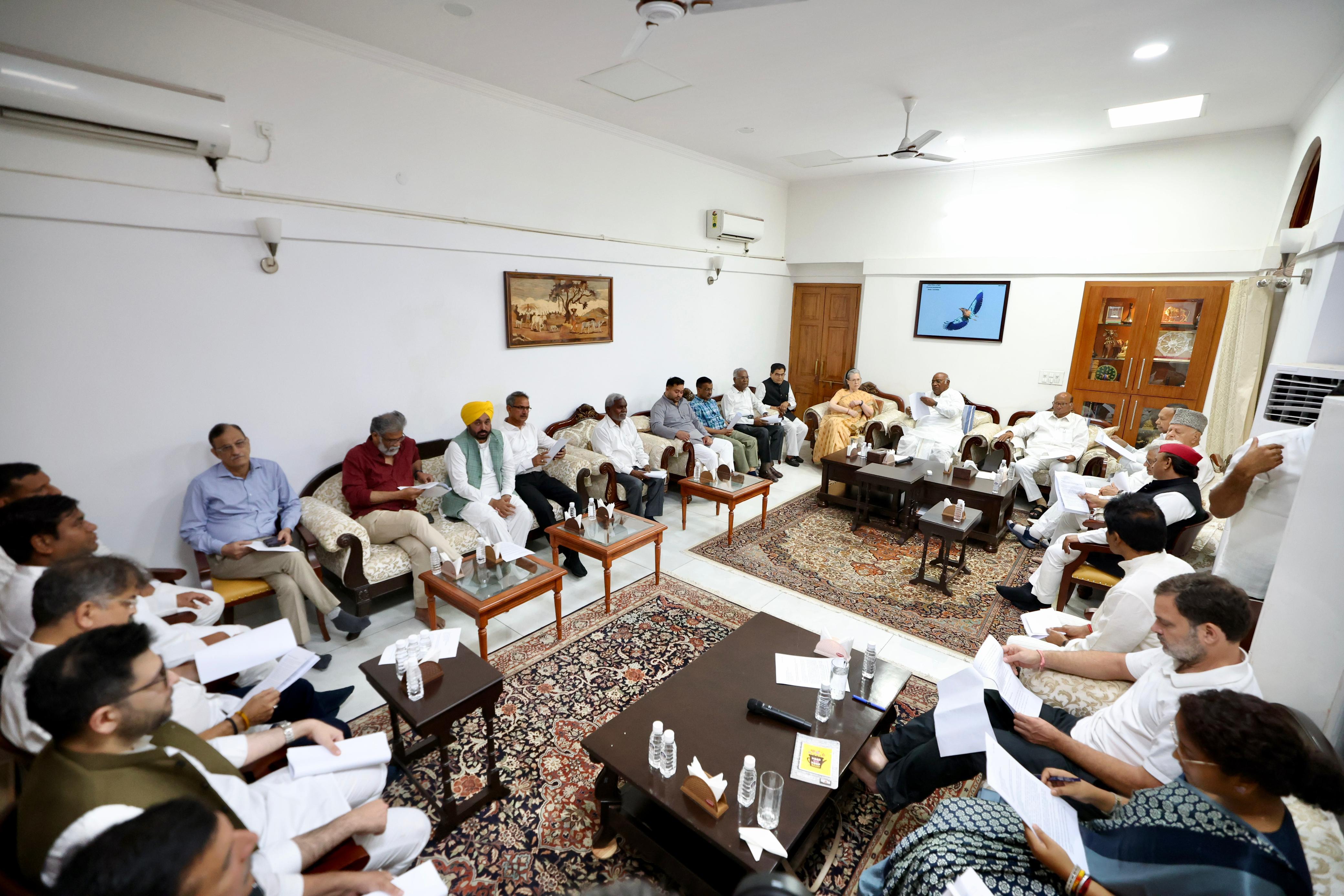 INDIA alliance leaders during a meeting