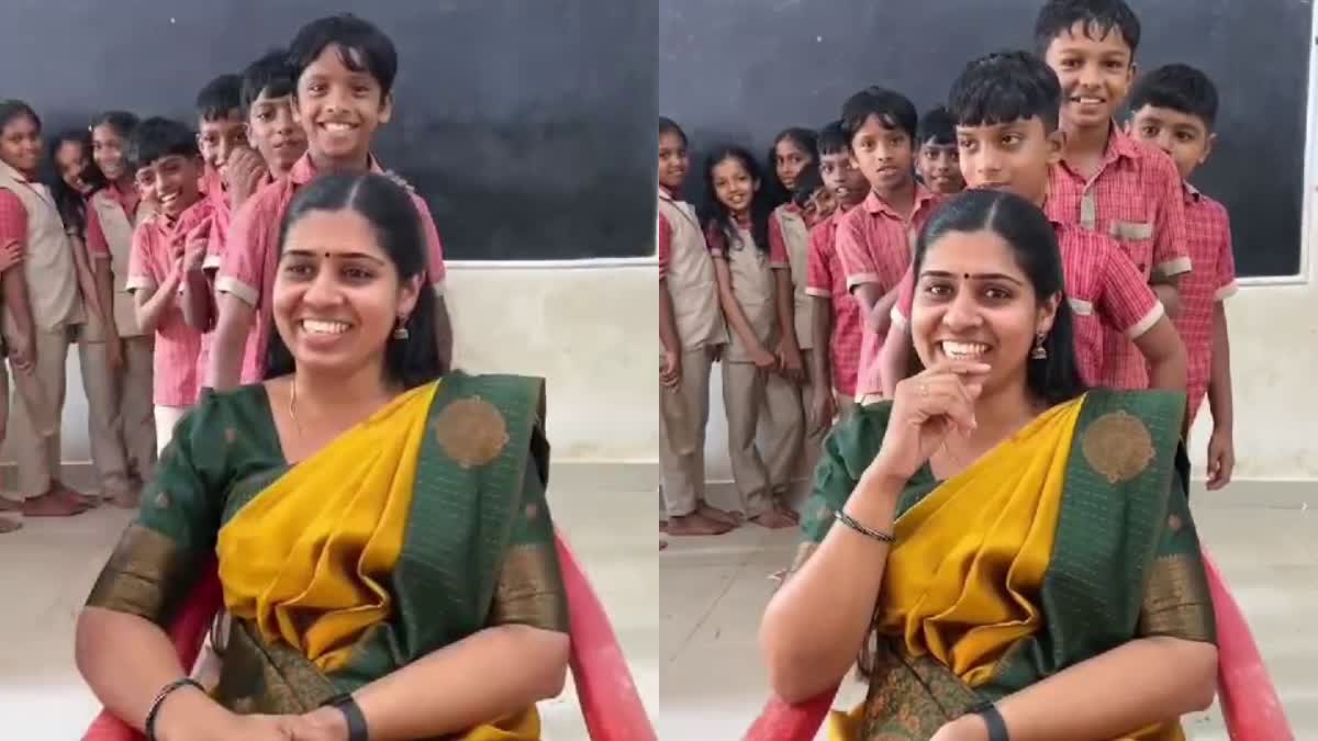 TEACHER IDENTIFYING STUDENTS SOUND  VIRAL VIDEO OF KASARAGOD TEACHER  നവ്യശ്രീ ടീച്ചര്‍ വൈറല്‍ വീഡിയോ  NAVYASREE TEACHER VIRAL VIDEO