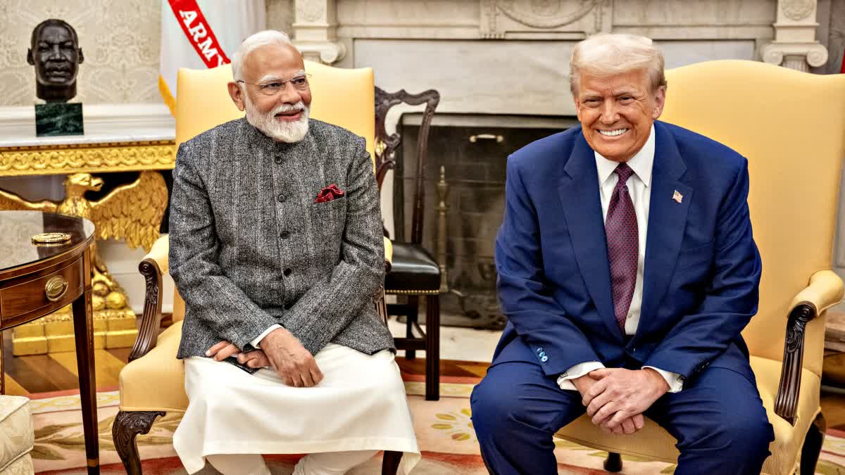 PM Modi with US President Trump in White House in Washington