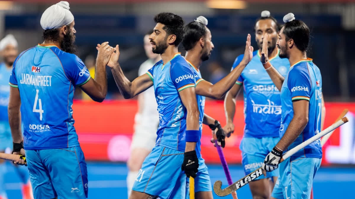 Nilam Sanjeep Xess, Mandeep Singh, Abhishek and Shamsher Singh scored the goals for India.