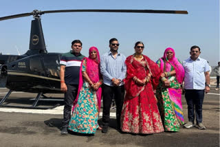 Bride Farewell in Helicopter