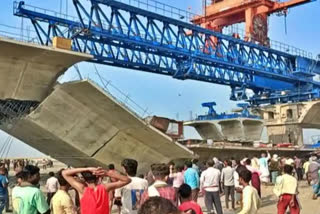 Part of the country's largest bridge being built in Bihar collapsed, girder of three pillars collapsed, 1 dead