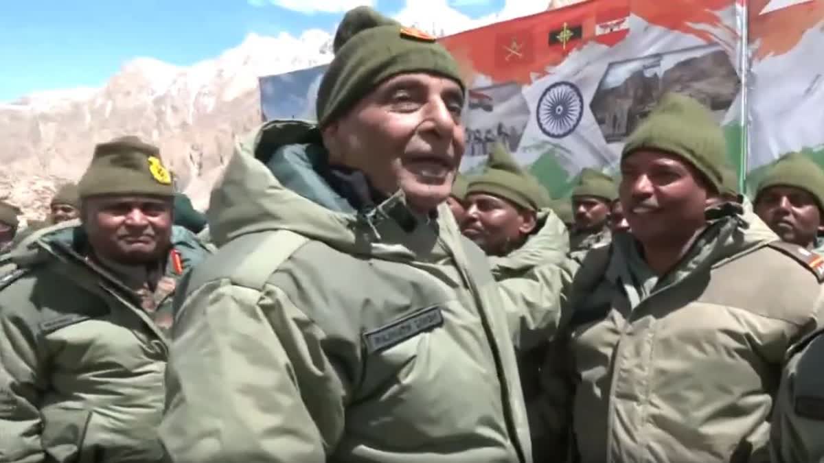 Rajnath Singh leaves for Siachen (Photo ANI Video)