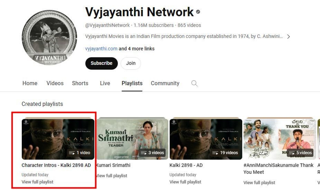 Official YouTube channel of Vyjayanthi Films