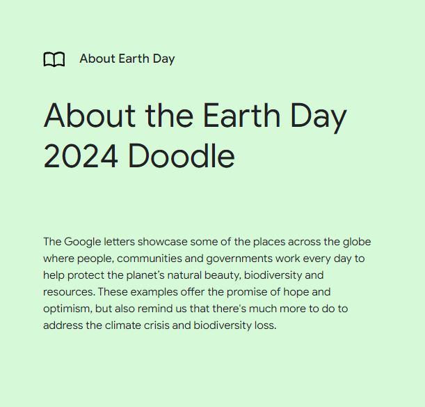 World Earth Day 2024 Google Doodle